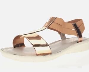 Munro Womens 6.5W Rose Mirror Leather Ankle Strap Sandals Trendy Comfort